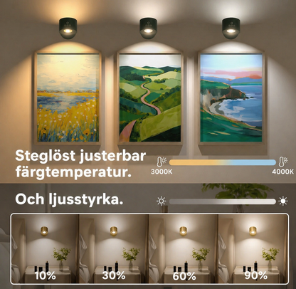 Vailao™ 360° Vägglampa – Trådlös & Dimbar